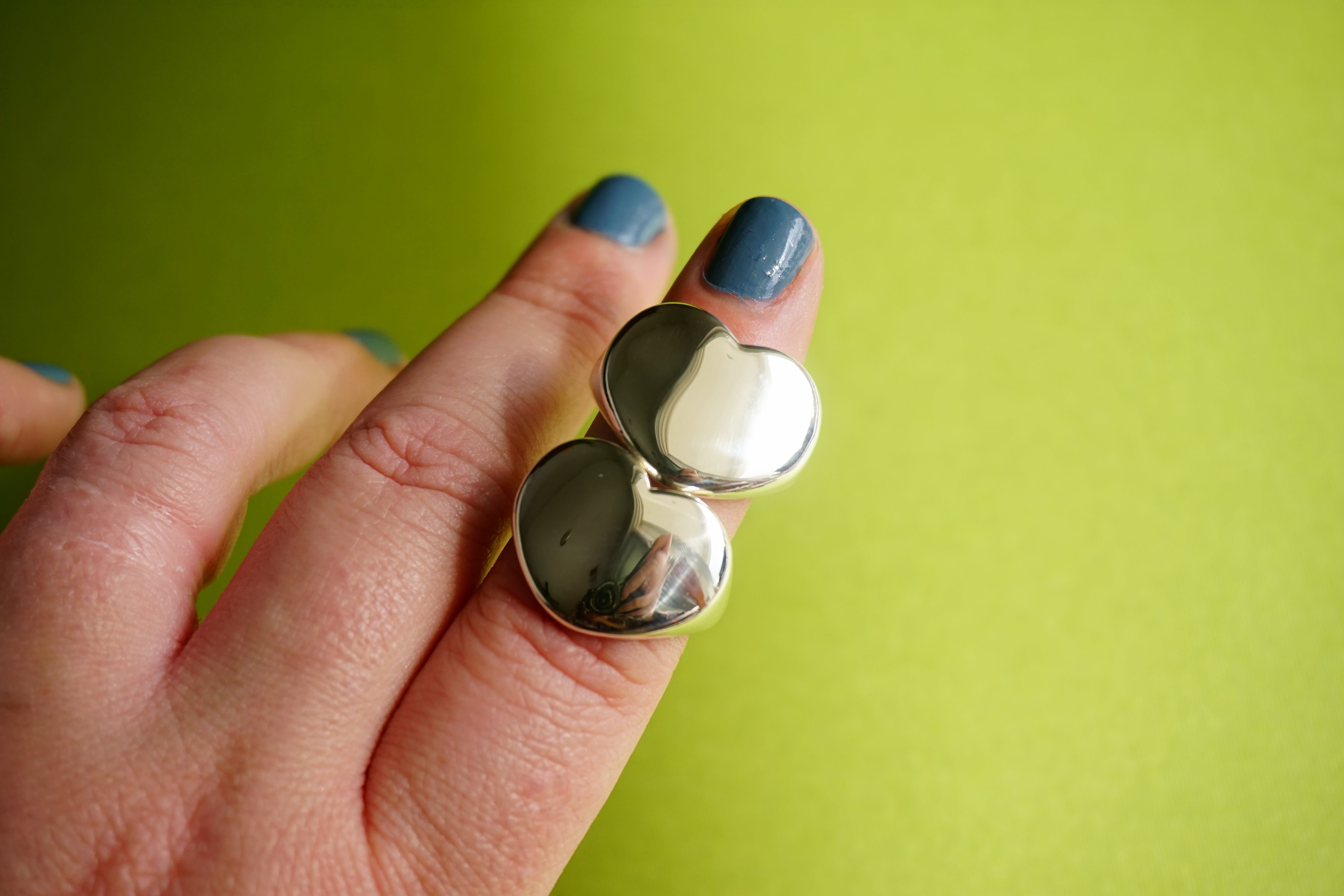sterling silver heart signet. size: 7-7.25 (MADE TO ORDER)