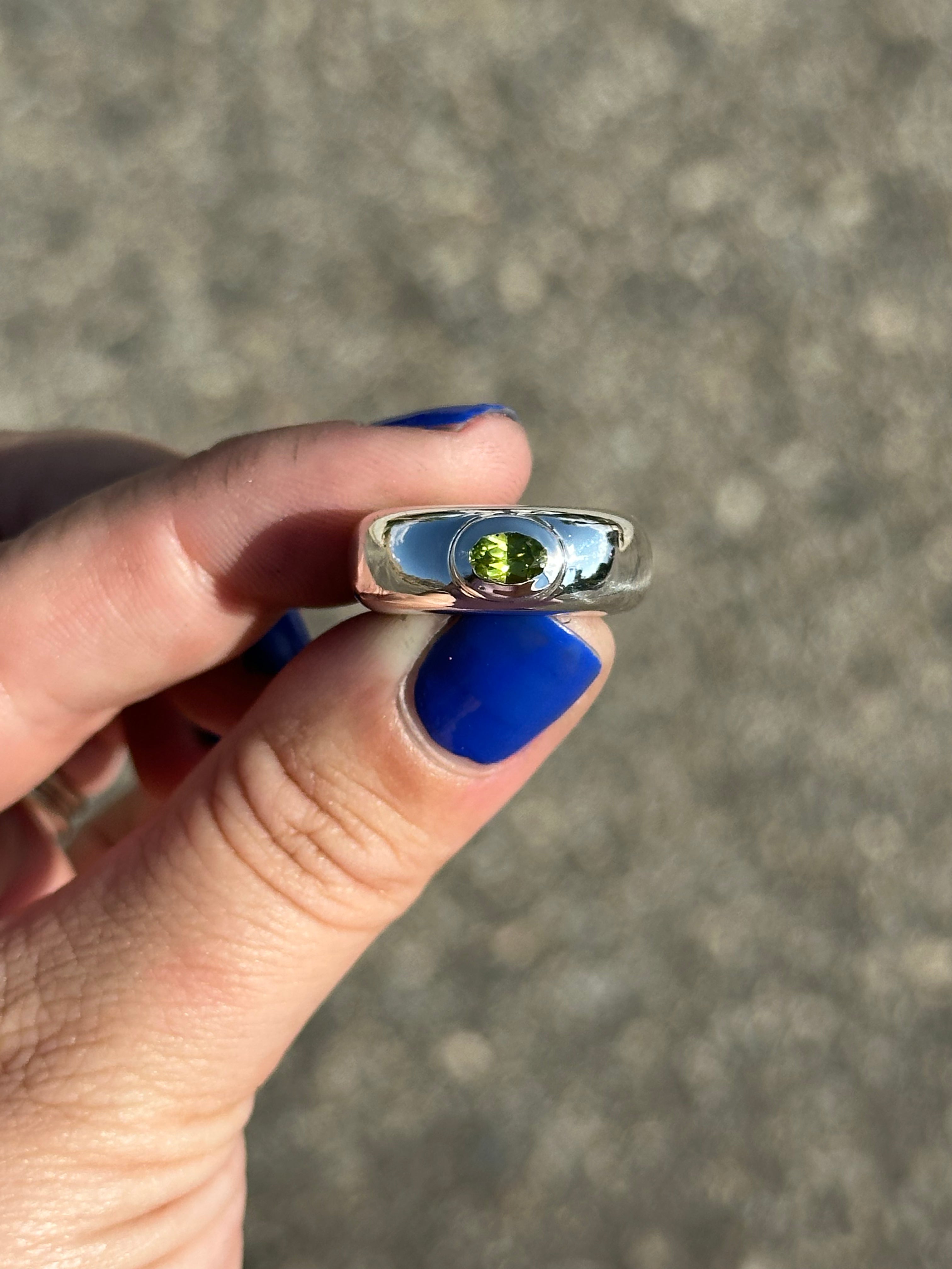 silver and peridot donut (made to order)