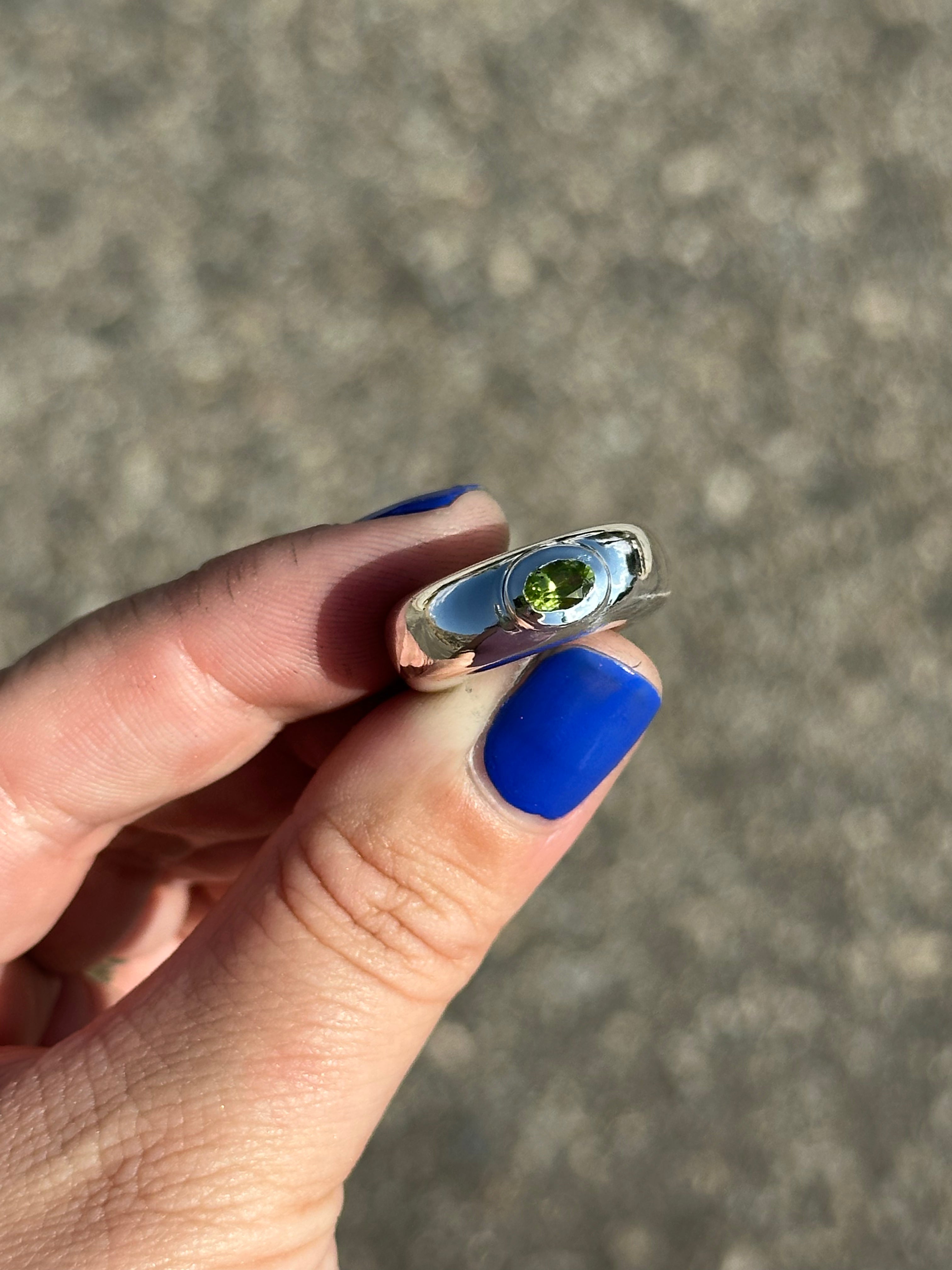 silver and peridot donut (made to order)